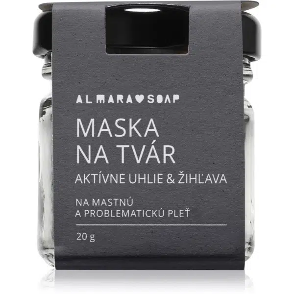Almara Soap Face Active Charcoal & Nettle pleťová maska pro mastnou a problematickou pleť 20 g