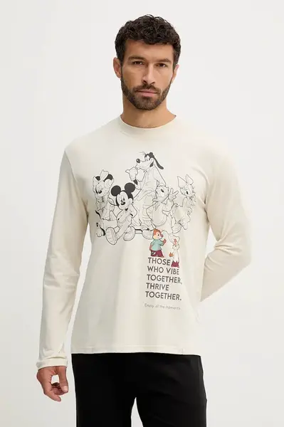 Bavlněné pyžamové tričko s dlouhým rukávem United Colors of Benetton