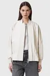 Kožená bunda AllSaints SOFI bílá barva, přechodná, W126LB