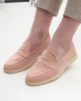 Resti Women's eco-suede moccasins in pink Daffer- Footwear