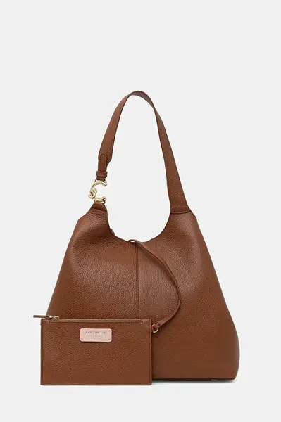 Kožená kabelka Coccinelle hnědá barva, E1 SHA 11 01 01