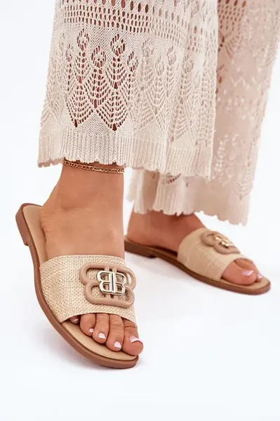 Boto Ploské Dámske Šlapky S Ozdobným Detailom Béžové Nenitta