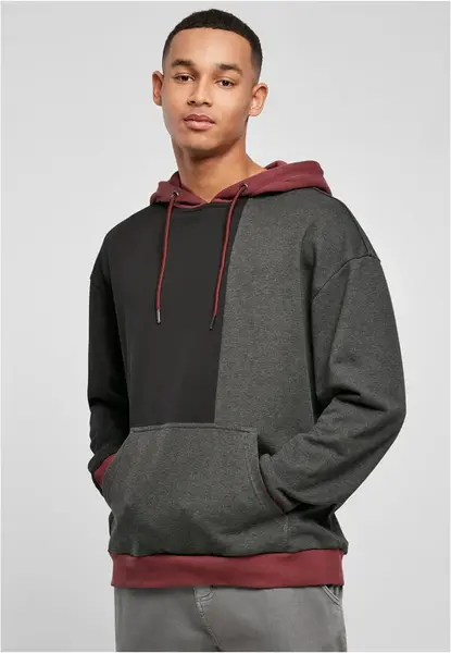 Oversized Color Block Hoody black/charcoal
