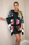 Bat dress with waist tie green