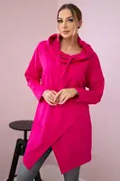 Tunic with a clutch in front dark Oversize fuchsia