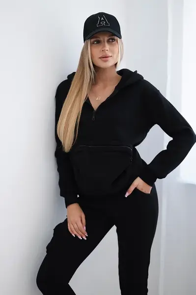 Insulated set with decorative pocket black