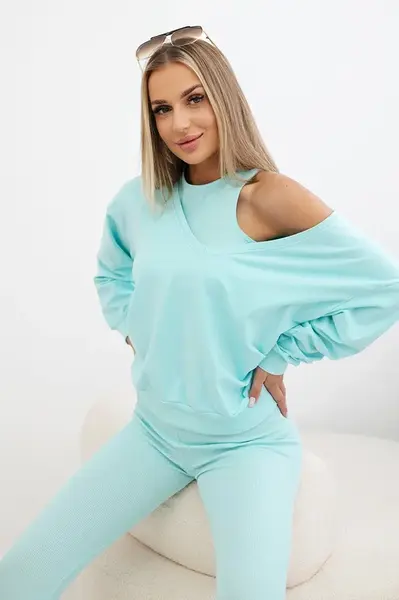 3-piece set Sweatshirt + top + leggings Mint