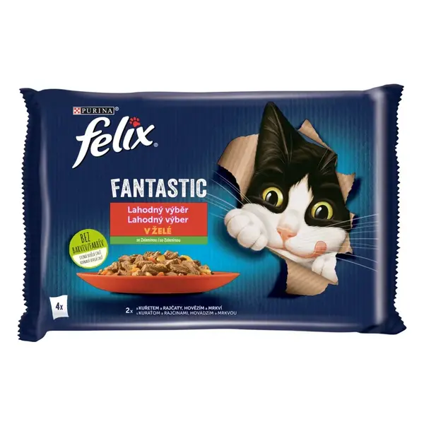 Felix Fantastic DUO kapsičky pre mačky kura, hovädzie 4×85 g