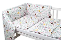 3-dielna sada Mantinel s obliečkami - Kamaráti lúky, biela