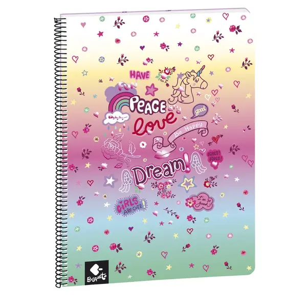2x Busquets Blok špirála A4 80 listový Peace love Dream-Busquets