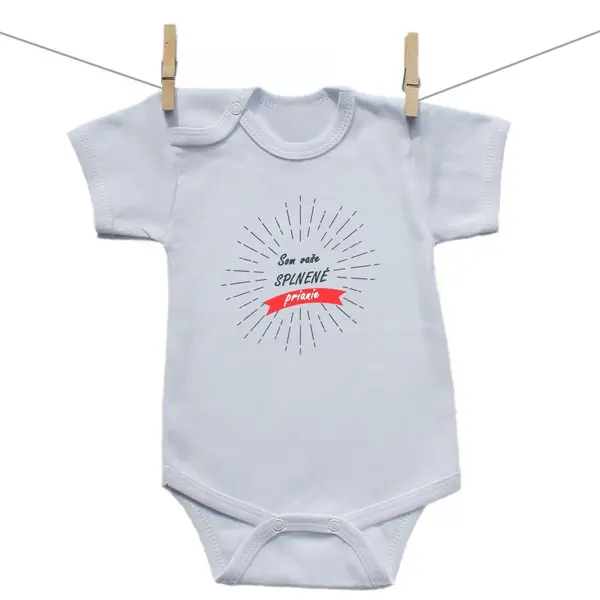 Boodyy Body s krátkym rukávom Splnené prianie 56 (0-2 mesiace)