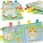 Knižka pre bábätká, Senzorická kniha s mäkkým dotykom, ovečky s visačkami