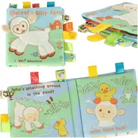 Knižka pre bábätká, Senzorická kniha s mäkkým dotykom, ovečky s visačkami