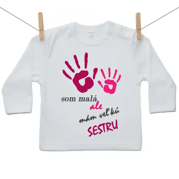 Boodyy Tričko s dlhým rukávom Som malá ale mám veľkú sestru 92 (18-24 mesiacov)