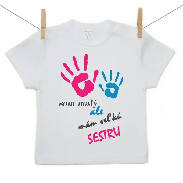 Boodyy Tričko s krátkym rukávom Som malý ale mám veľkú sestru 80 (9-12 mesiacov)