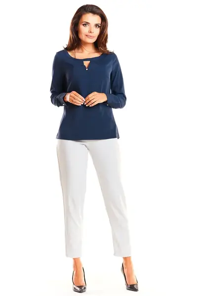 Awama Woman's Shirt A251 Navy Blue