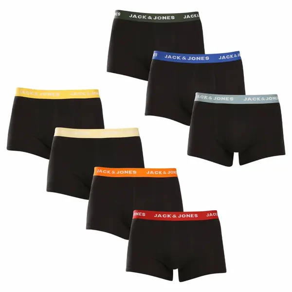 Jack and Jones 7PACK pánské boxerky černé (12230353) XXL