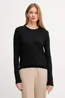 Svetr s přídavkem hedvábí United Colors of Benetton béžová barva, 1ZRED10CP