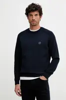 Bavlněný svetr BOSS C-Illian pánský, tmavomodrá barva, 50543136