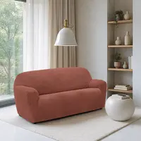 Super strečové potahy RUBINIA cihlová dvojkřeslo (š. 140 - 180 cm)