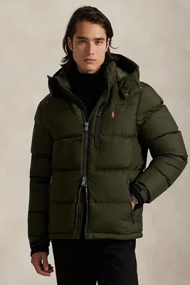 Péřová bunda Polo Ralph Lauren hnědá barva, zimní, 710968278