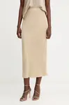 Sukně BOSS béžová barva, maxi, 50541819
