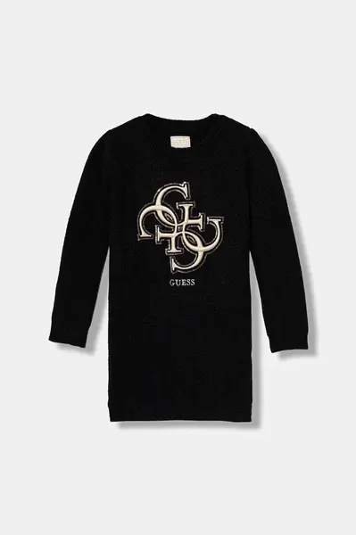 Dívčí šaty Guess černá barva, mini, K5BK06 Z3220