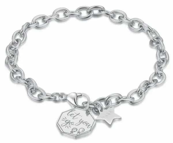 S'Agapõ Ocelový náramek s přívěsky Happy SHAM13