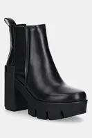 Kožené kotníkové boty United Nude Grip Chelsea Mid IV dámské, černá barva, na podpatku, 109590116