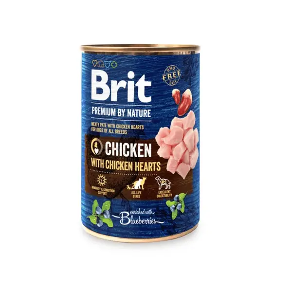 Brit konzerva Premium by Nature Chicken & Hearts 400 g | Konzerva pro psy