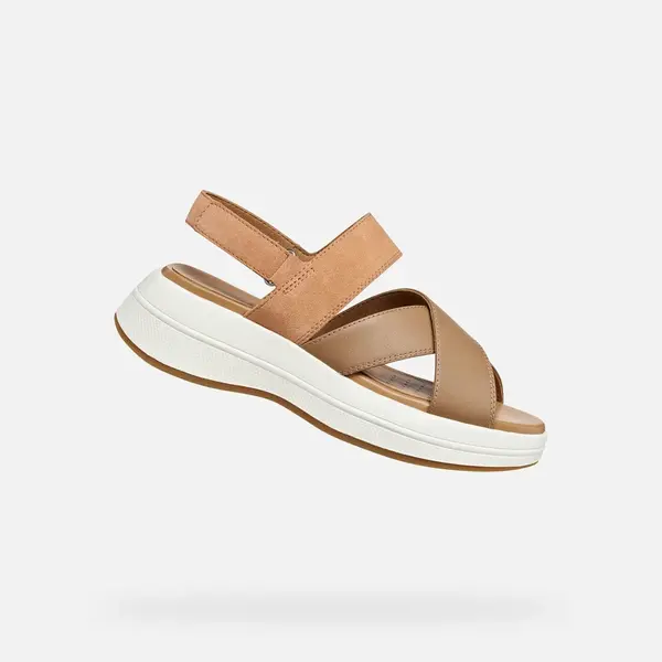 Hnědé dámské sandály Geox Spherica Ecub-3 S