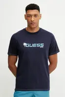 Bavlněné tričko Guess tmavomodrá barva, s potiskem, F5GI06 I3Z14