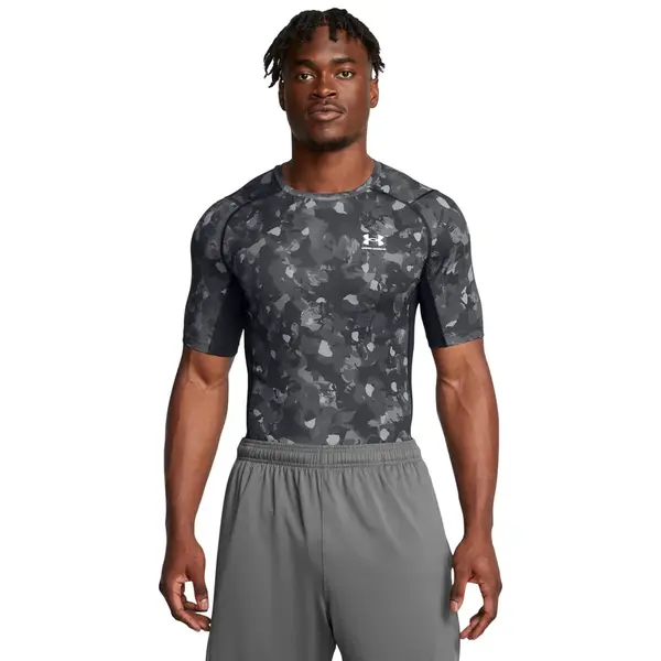 UA HG Armour Prtd SS-BLK