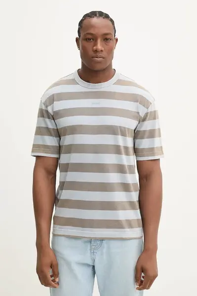 Bavlněné tričko HUGO modrá barva, 50535283