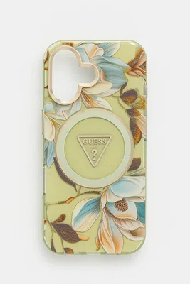 Obal na telefon Guess iPhone 16 zelená barva, GUHMP16SHFLPEDN