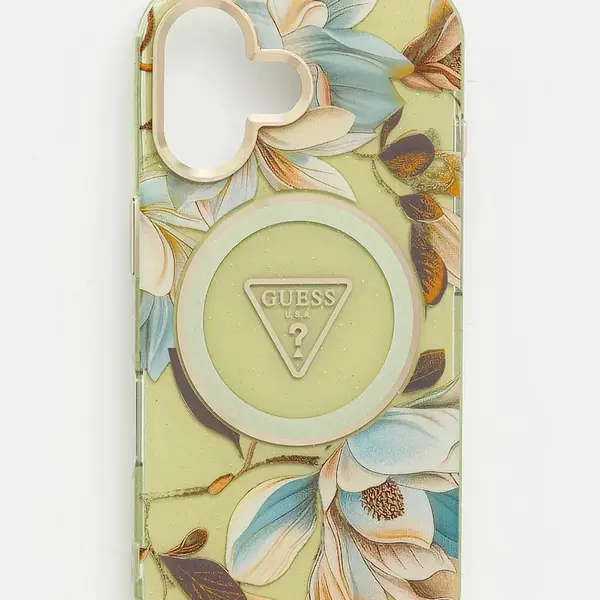 Obal na telefon Guess iPhone 16 zelená barva, GUHMP16SHFLPEDN