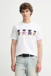 Bavlněné tričko PS Paul Smith bílá barva, s potiskem, M2R.011R.PP5131