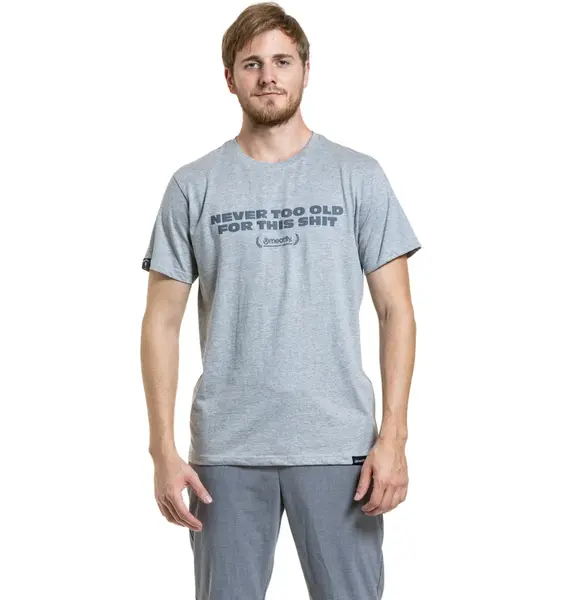 Meatfly pánské tričko Tomas Never Too Old Grey | Šedá | Velikost XXL | 100% bavlna