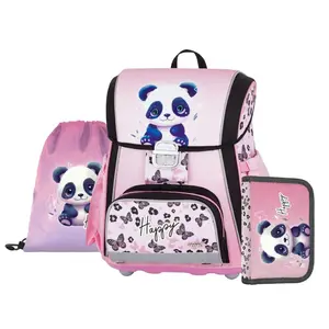 Oxybag PREMIUM - školní set Panda 3 ks: aktovka, penál, sáček