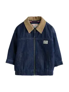 Next Prechodná bunda  modrá denim / svetlohnedá