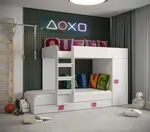 Dětský pokoj Toledo 2B Barva korpusu: Bílá, Úchytky: Růžové