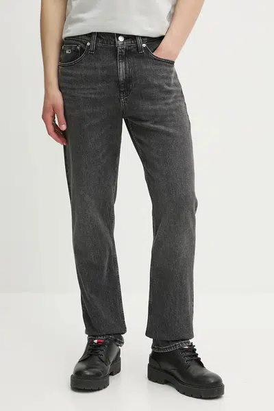 Džíny Tommy Jeans pánské, šedá barva, DM0DM21355