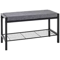 LAVICE S BOTNÍKEM, šedá, černá, 80/48/32 cm