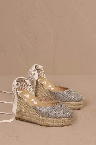 Espadrilky Manebi Wedge Espadrilles dámské, zlatá barva, na platformě, H 3.1 WV