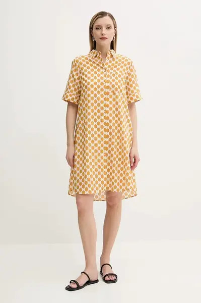 Bavlněné šaty Marc O'Polo žlutá barva, mini, 516080921241