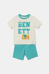 Dětské pyžamo United Colors of Benetton tyrkysová barva, s potiskem, 30960P08O