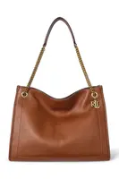 Kožená kabelka Lauren Ralph Lauren hnědá barva, 431969352