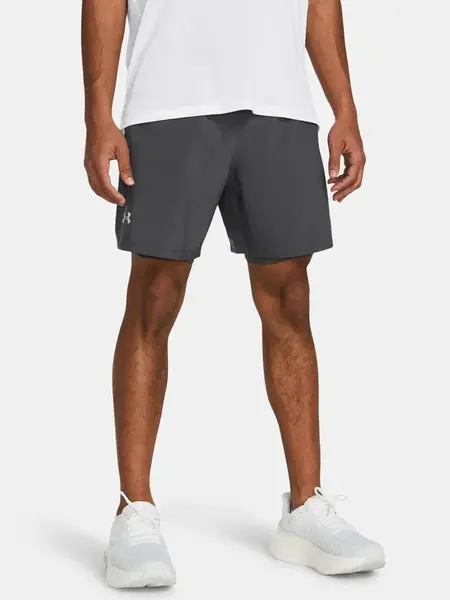 Under Armour Kraťasy UA LAUNCH 7'' 2-IN-1 SHORTS-GRY - Pánské