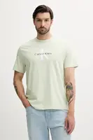 Tričko Calvin Klein Jeans pánské, zelená barva, s potiskem, LV04RB862G