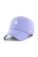Bavlněná baseballová čepice 47 brand MLB New York Yankees fialová barva, hladká, B-CSBCU17GWS-LV